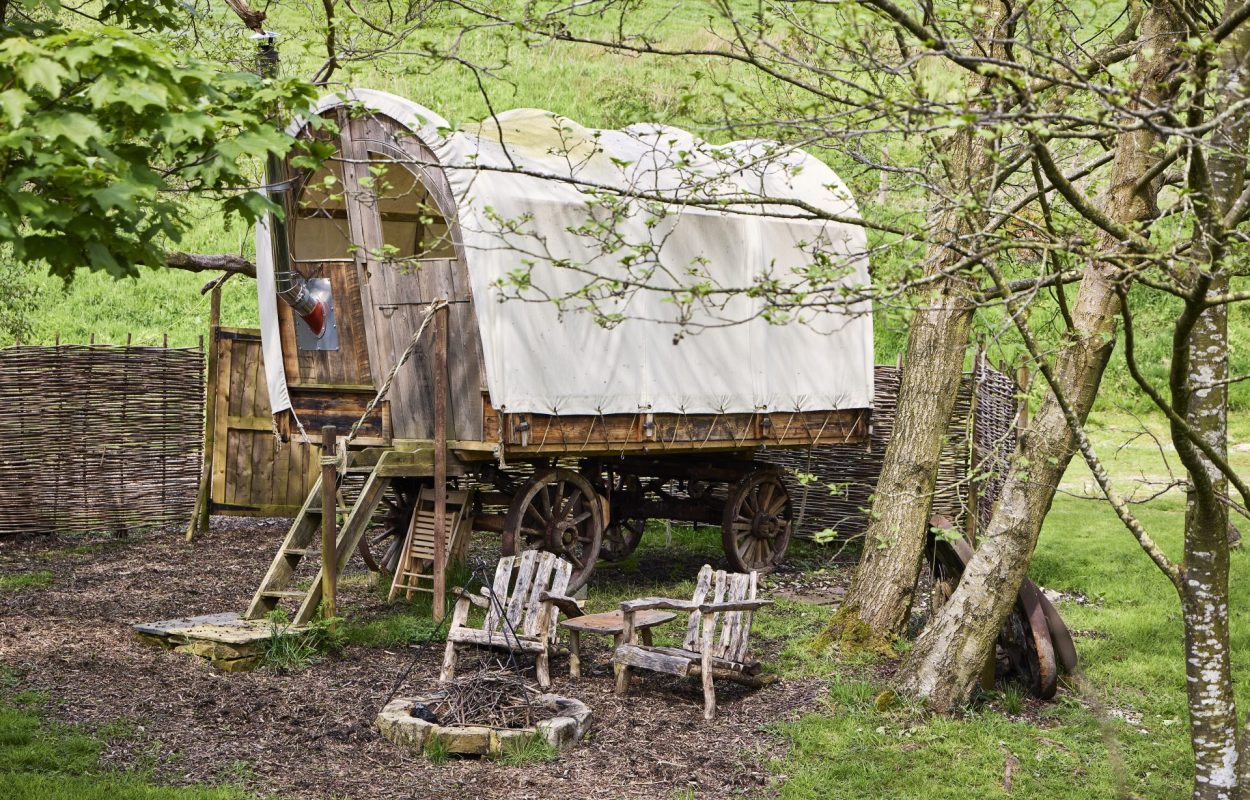 glamping in een pipowagen in Engeland